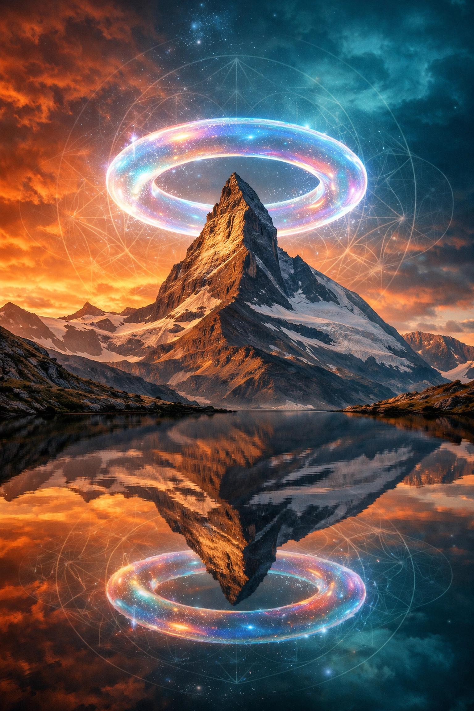 Visionary mountain landscape symbolizing high-performance leadership and abundance.