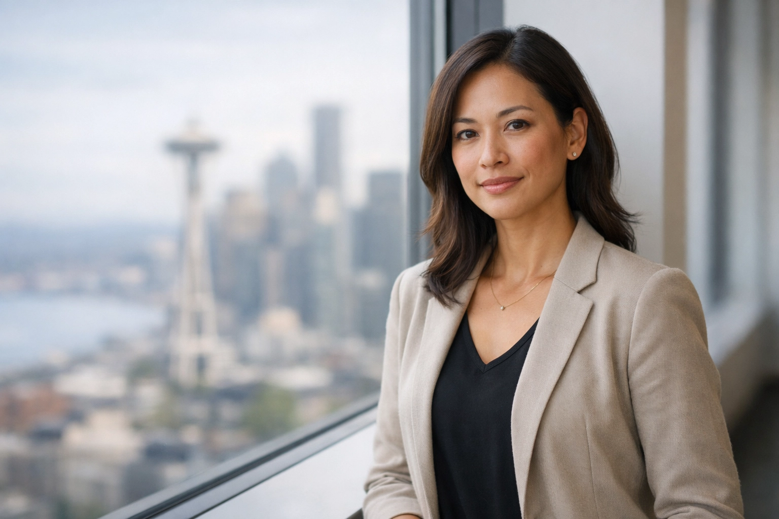 A person showing calm resilience, symbolizing empowerment through holistic care.