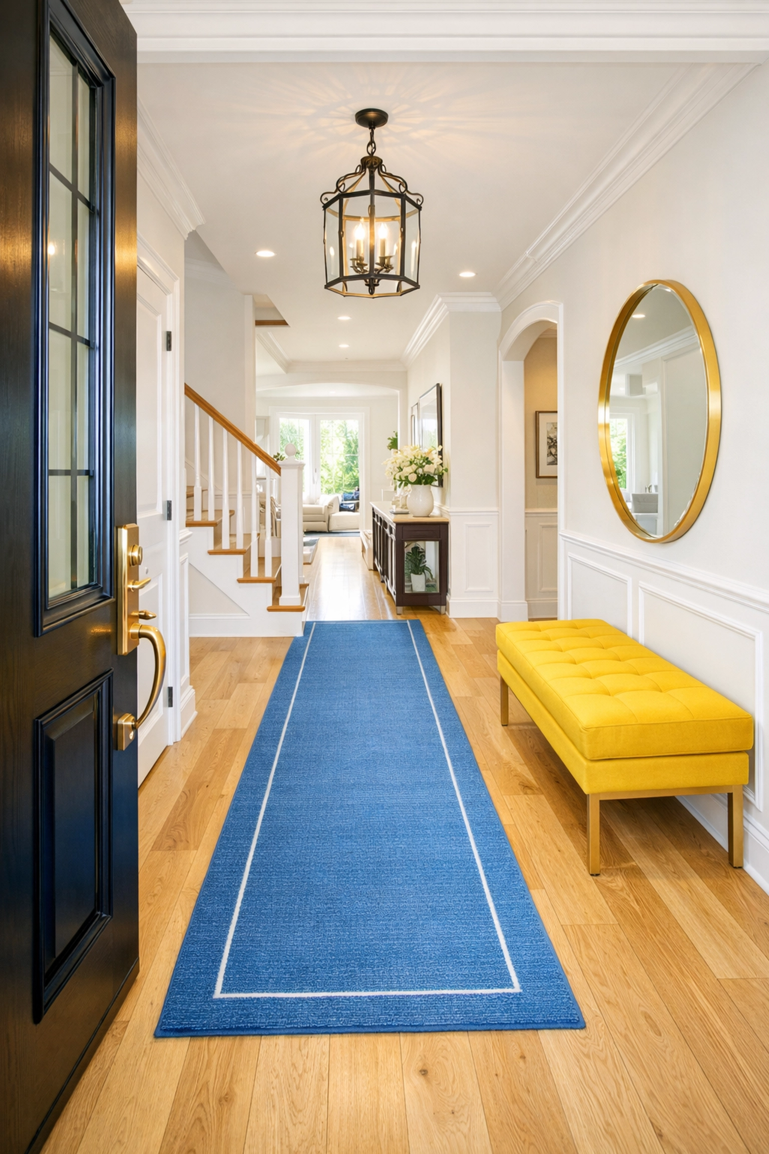 A clean and bright entryway in a Westborough home after a professional move-in deep cleaning service.