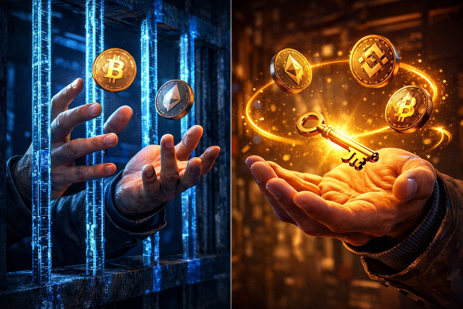 Custodial crypto control versus self-custody merchant freedom comparison
