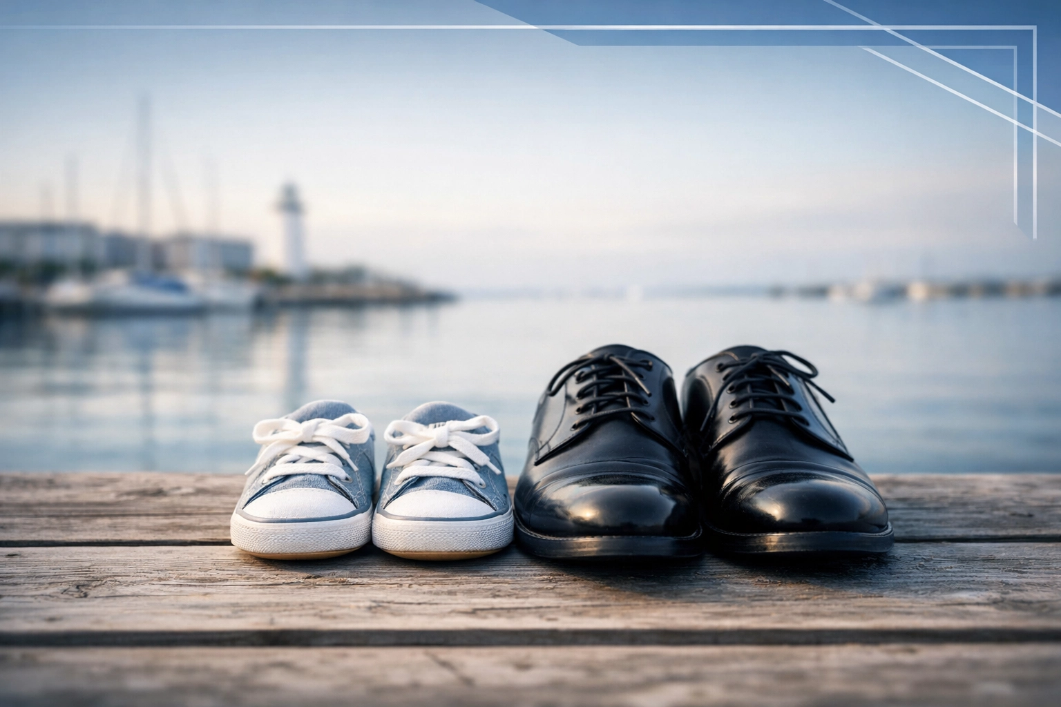 Parent and child shoes on a Hampton Roads pier representing personalized child custody legal representation.