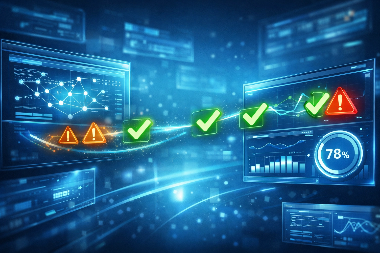 Proactive IT monitoring dashboard preventing network issues before they impact business operations