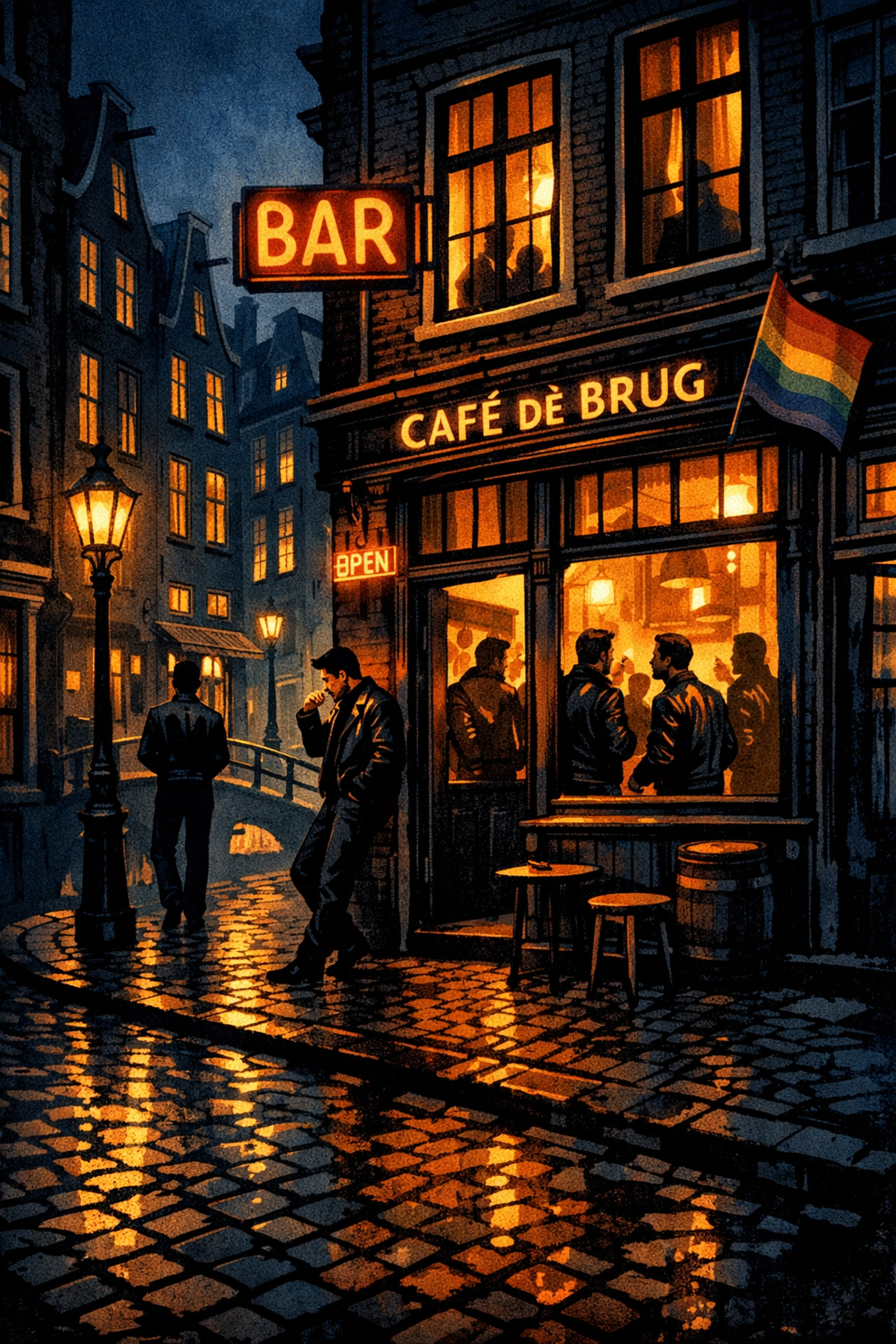 1950s Amsterdam gay bar exterior showing the legendary Argos, pioneer of backroom culture