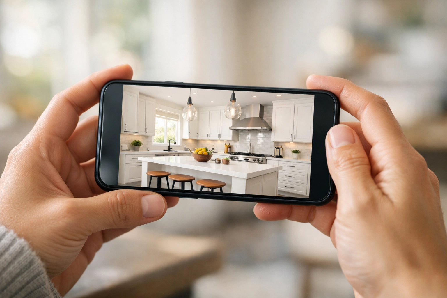 High-resolution real estate listing optimized for a smartphone to attract mobile home buyers.