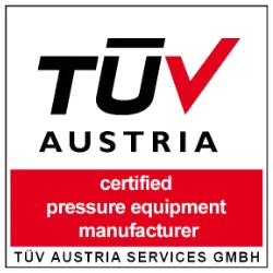 TÜV Austria certification badge for IDE compressors