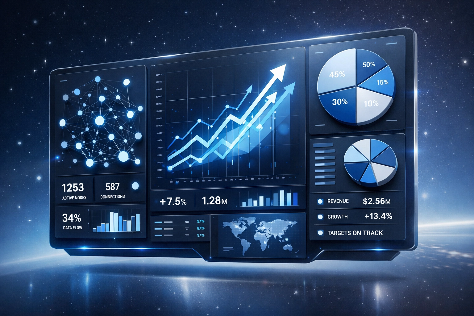 Predictive analytics dashboard tracking real estate listing opportunities and market data