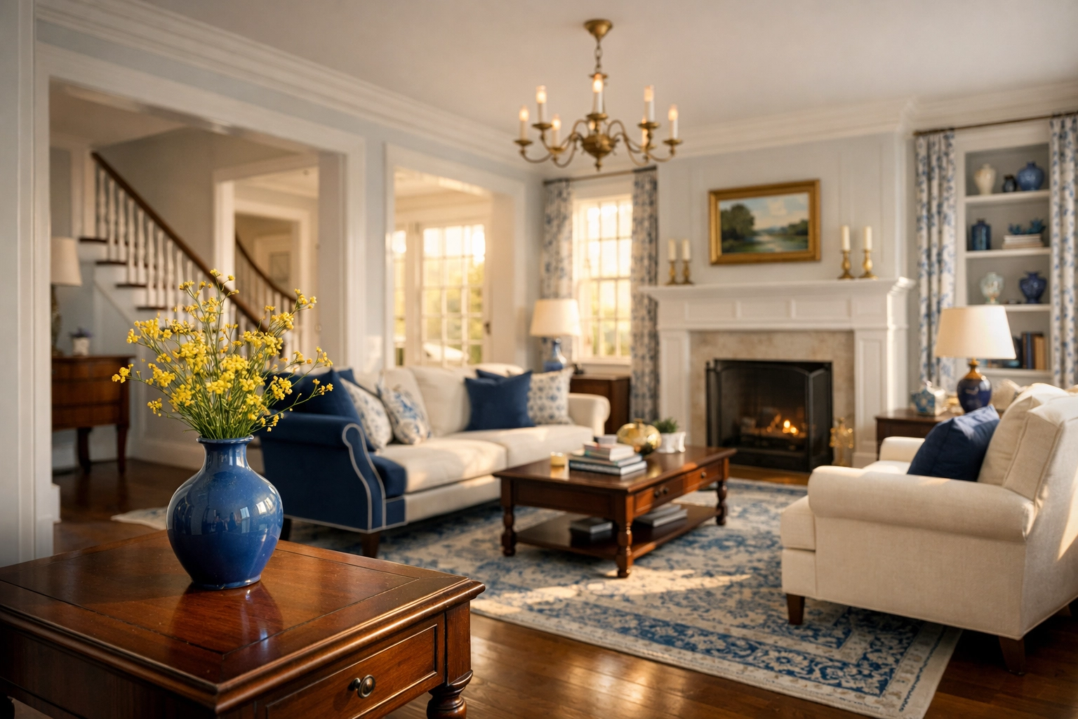 Serene Lancaster colonial living room representing a compassionate estate cleaning transition.