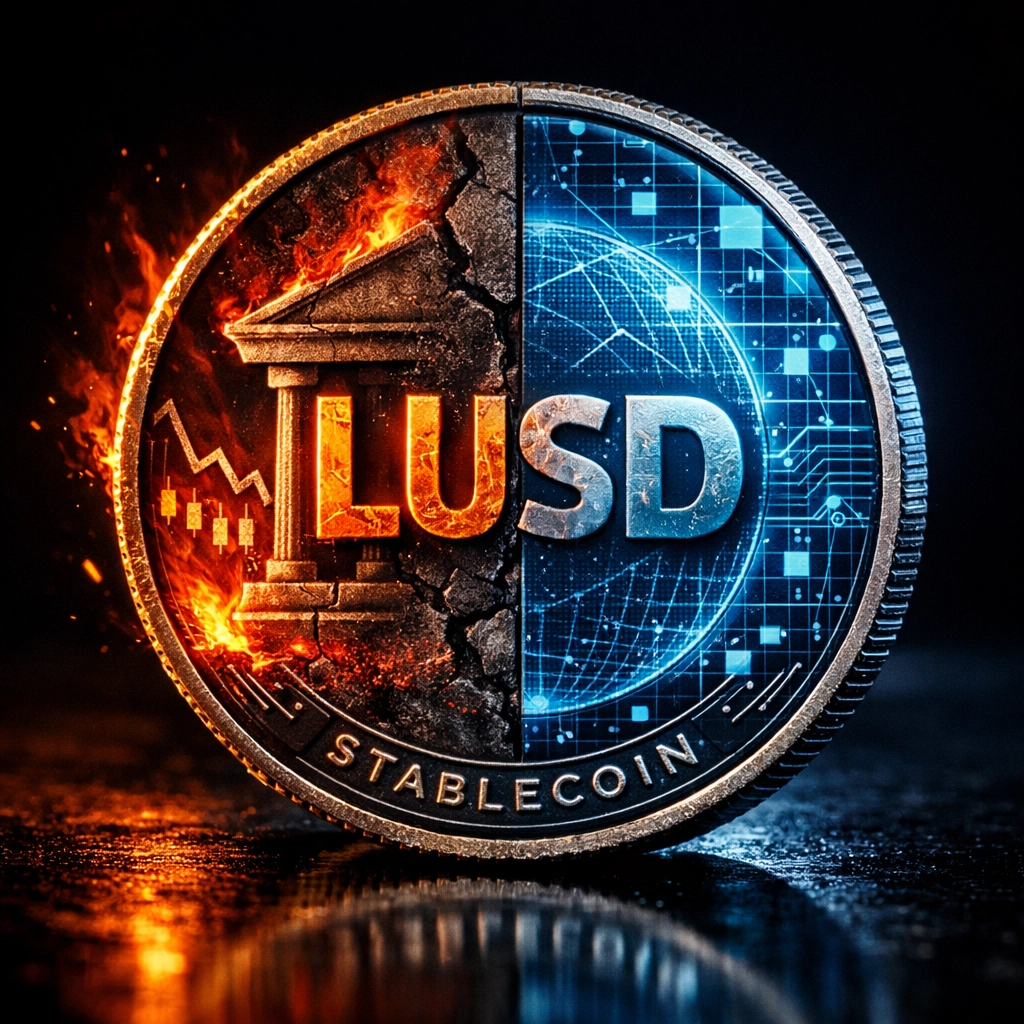 LUSD stablecoin demonstrating price stability versus crypto volatility