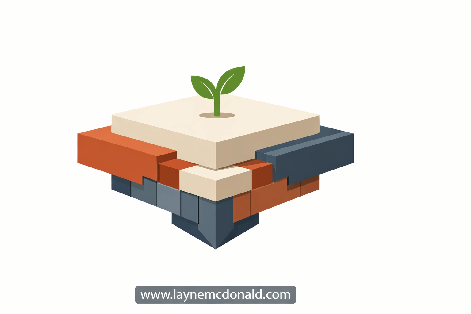A solid architectural foundation with a new sprout, symbolizing building a healthy church culture.