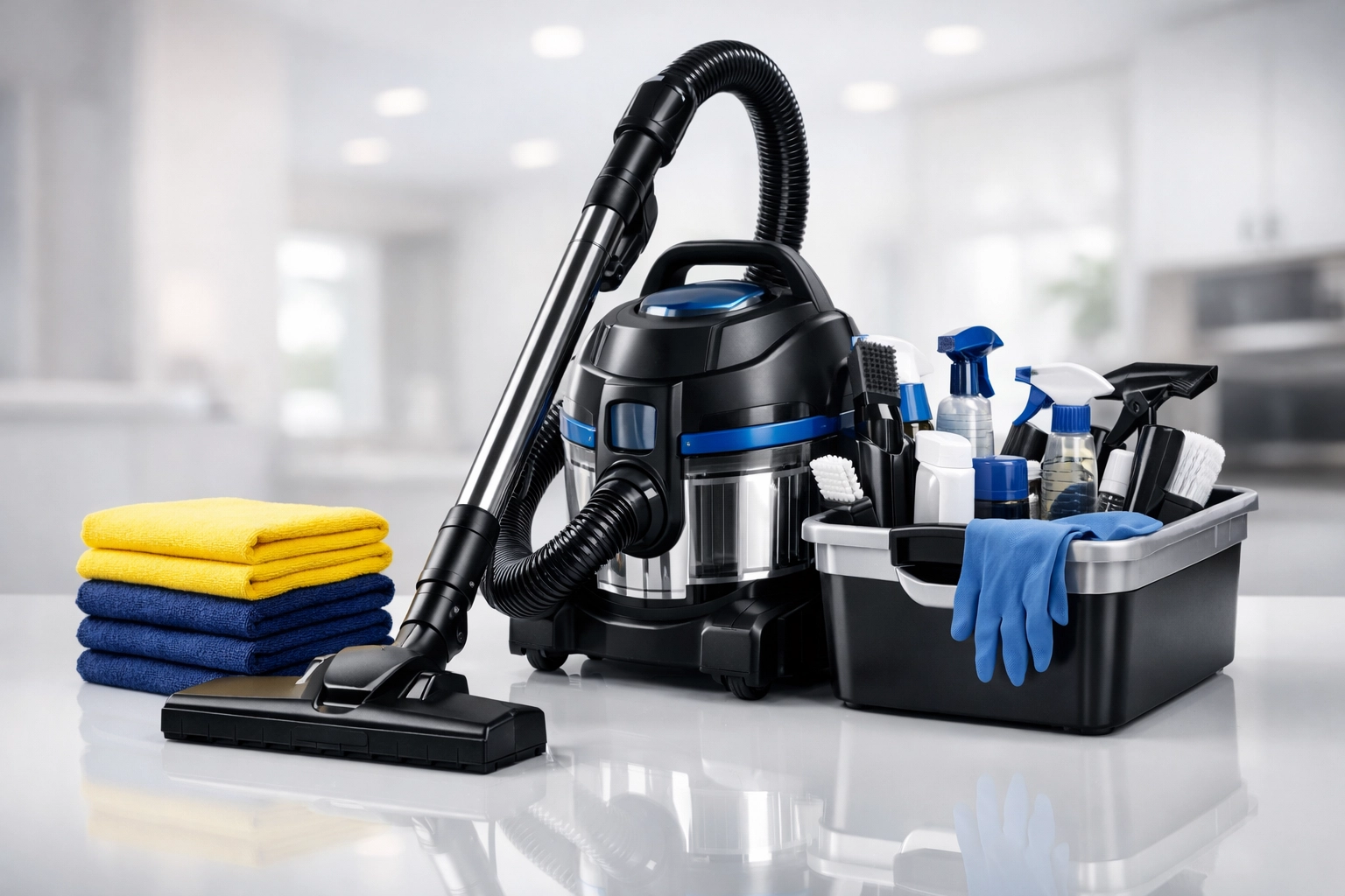 Professional HEPA vacuum and specialized tools used for high-quality post construction cleaning Milford.