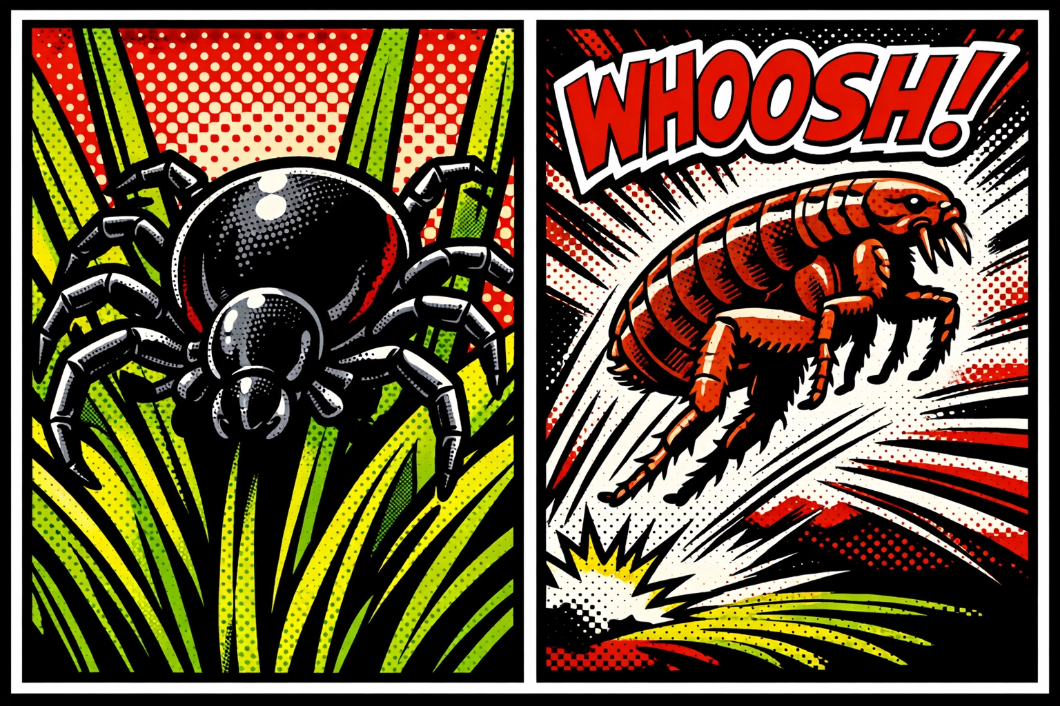 Close-up of dangerous ticks and fleas common in Alabama yards threatening pets and families