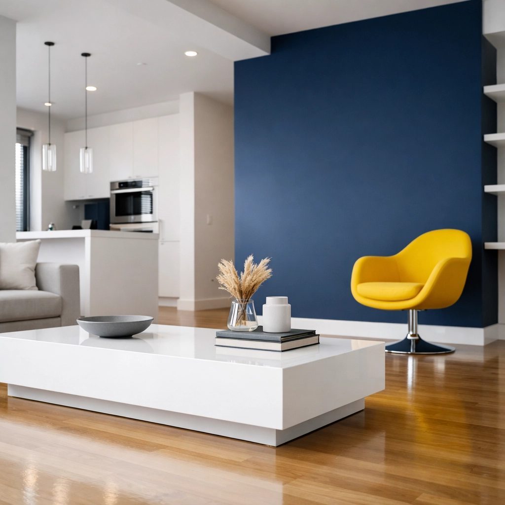 Professionally cleaned modern apartment living room in Leominster using sustainable cleaning methods.