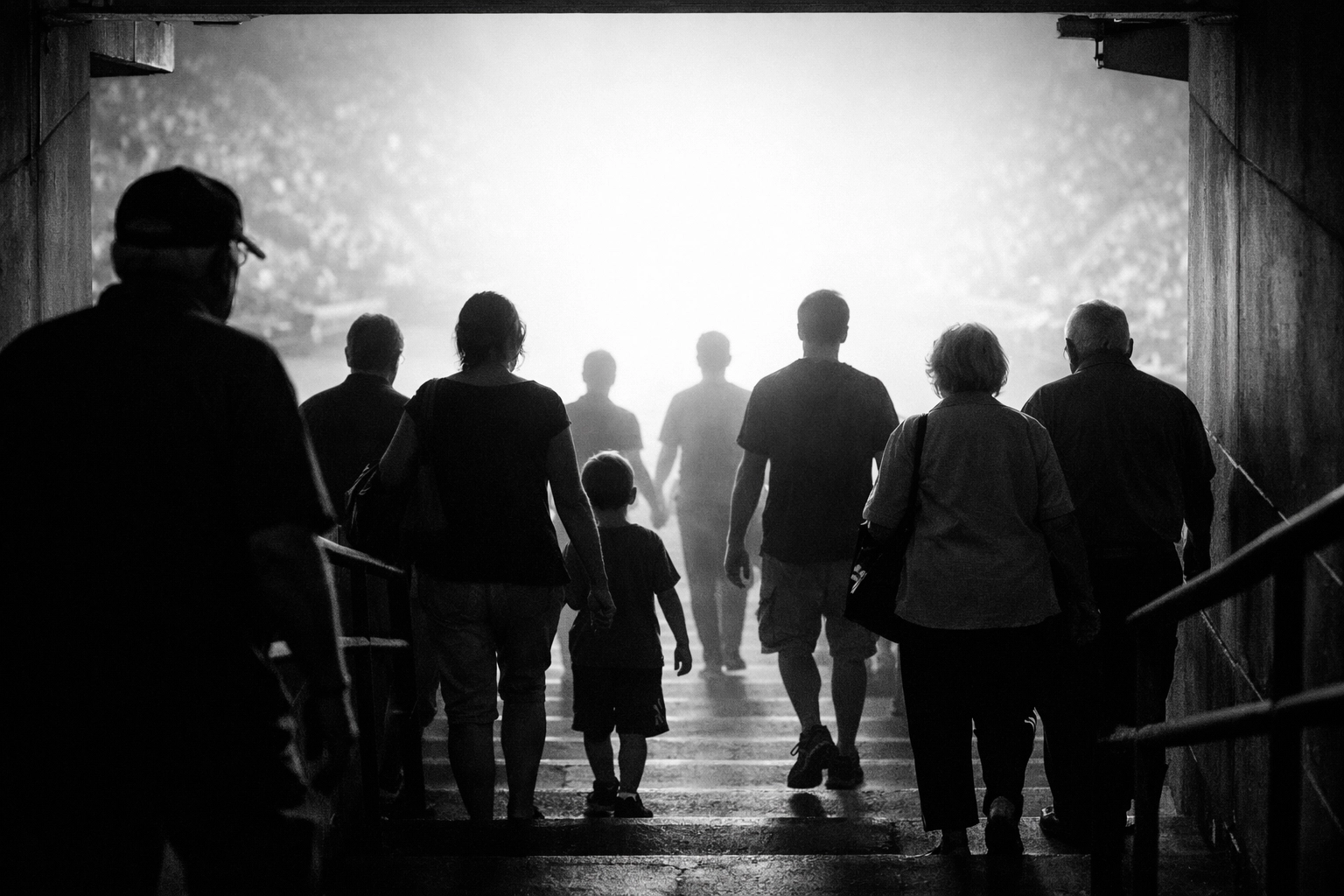 Thousands of people walk down the aisles in response to the Gospel invitation at the stadium in Peru.