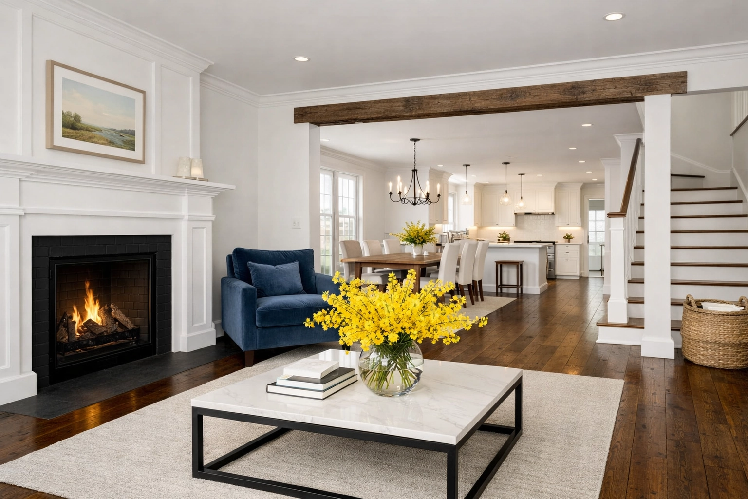 Clean and organized Bolton home interior promoting mental wellness through green cleaning services.