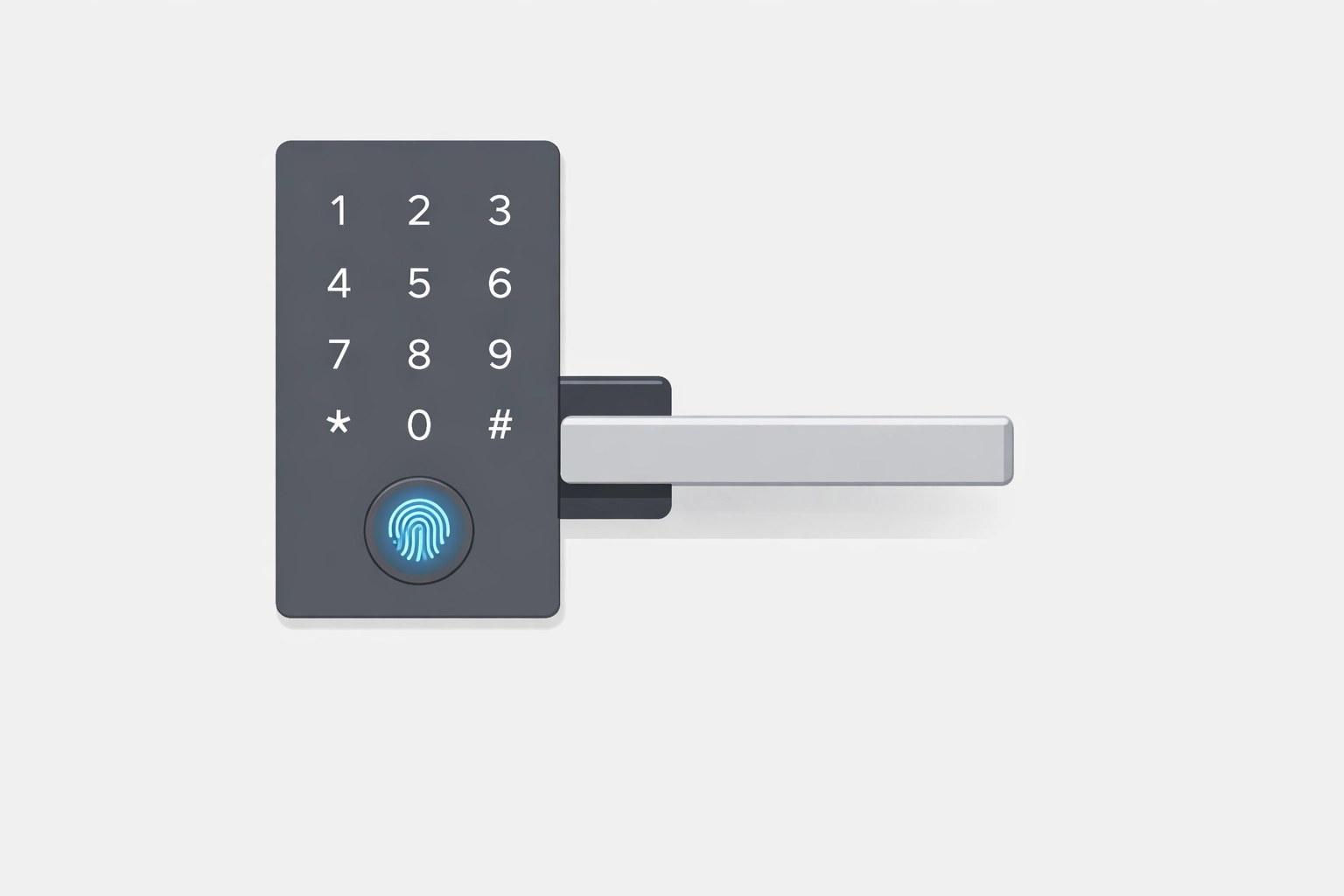 Modern smart lock with digital keypad and fingerprint sensor for West End home security.