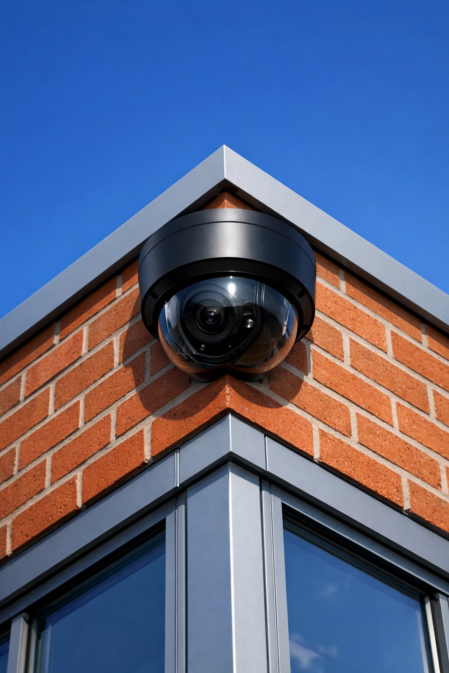 Professional commercial CCTV installation in Trowbridge featuring a robust dome camera for business security.