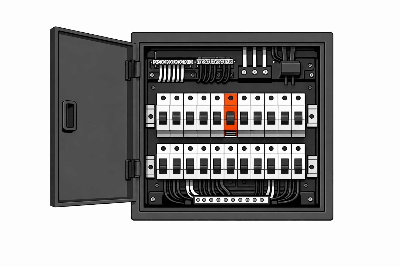 Technische Prüfung eines Sicherungskastens für die Wallbox-Installation in Wien.