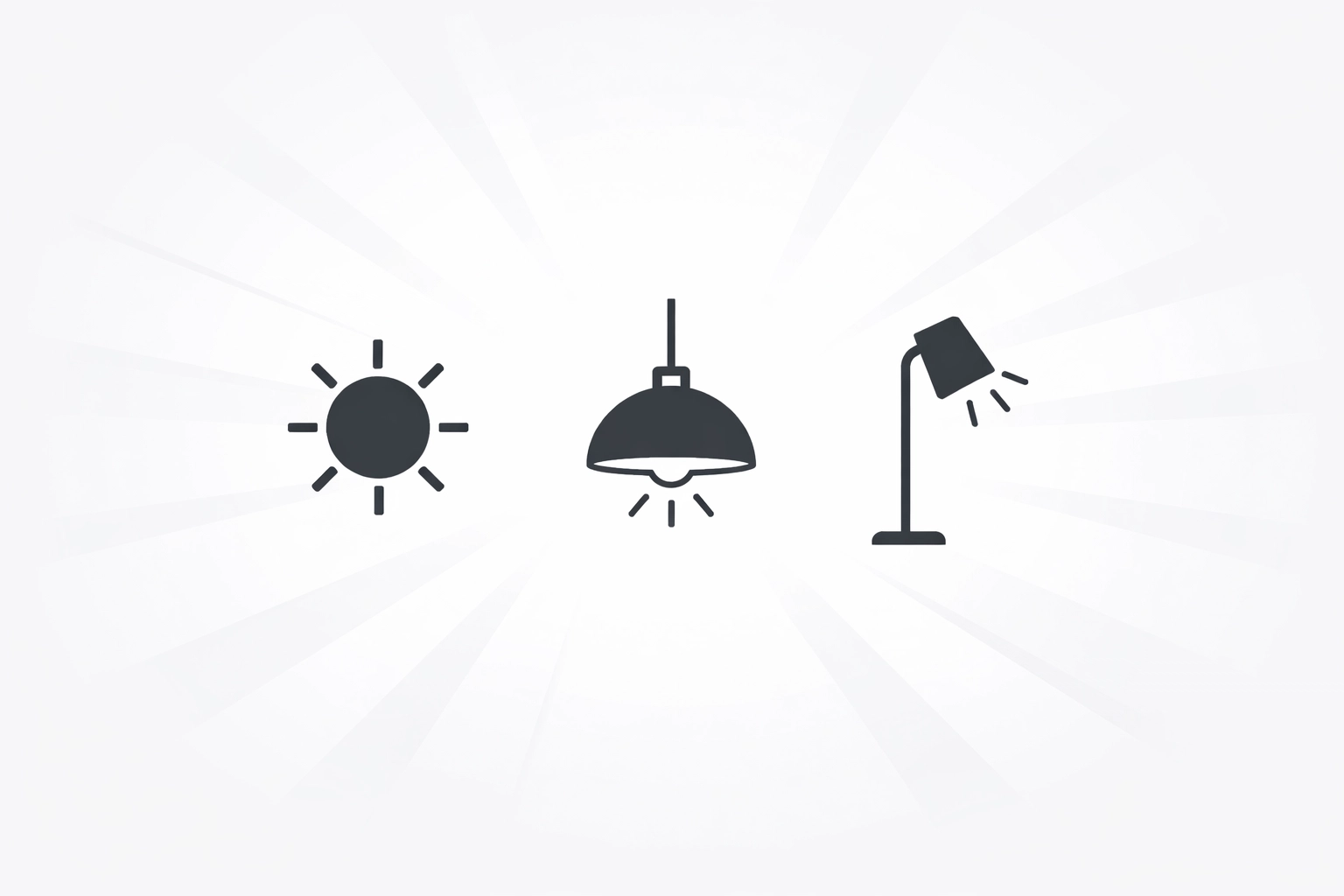 Three-point lighting graphic showing overhead, task, and accent lighting for Portland home staging tips.