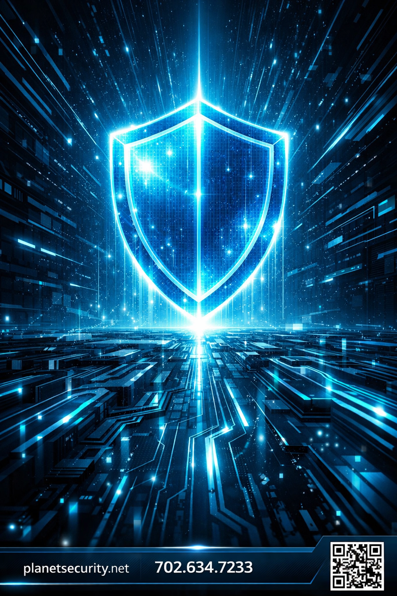 Futuristic shield representing a CMMC Level 2 security enclave for rapid NIST 800-171 compliance and data protection.