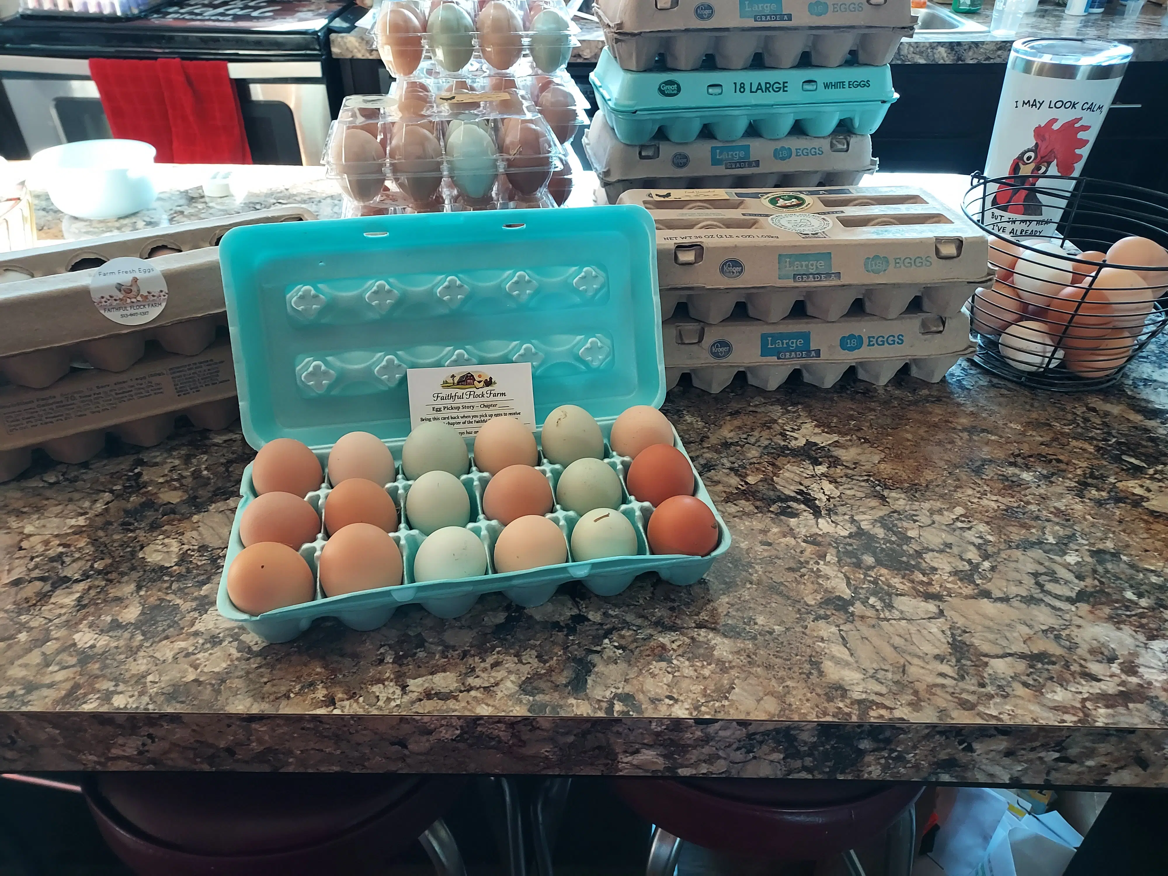 Variety of farm fresh eggs