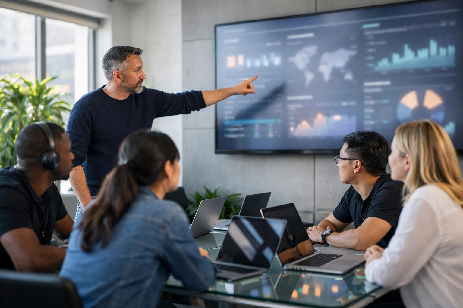 IT operations team collaborating on real-time infrastructure visibility using ServiceNow ITOM.