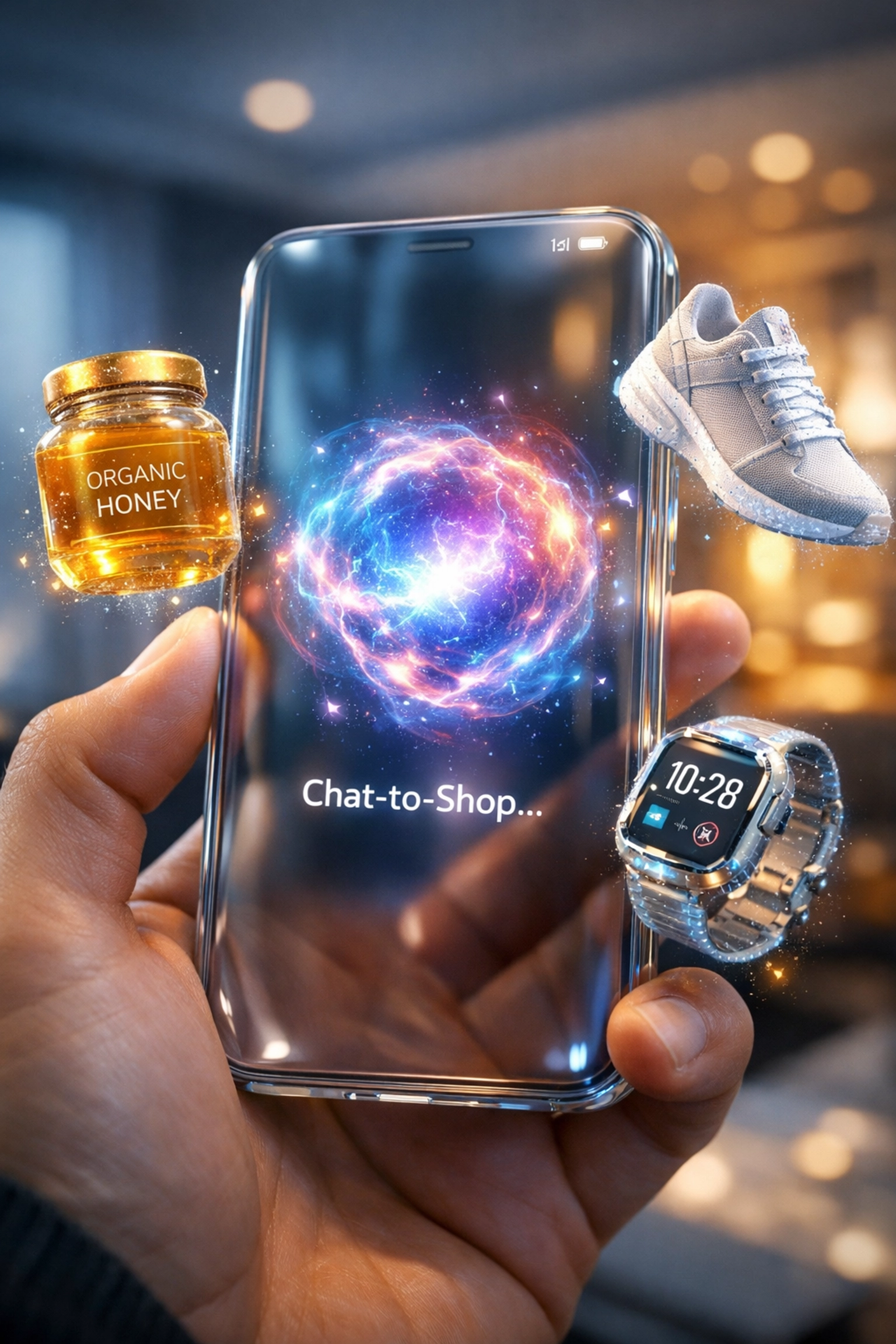 AI-powered mobile shopping interface for frictionless crypto payments using Larecoin.