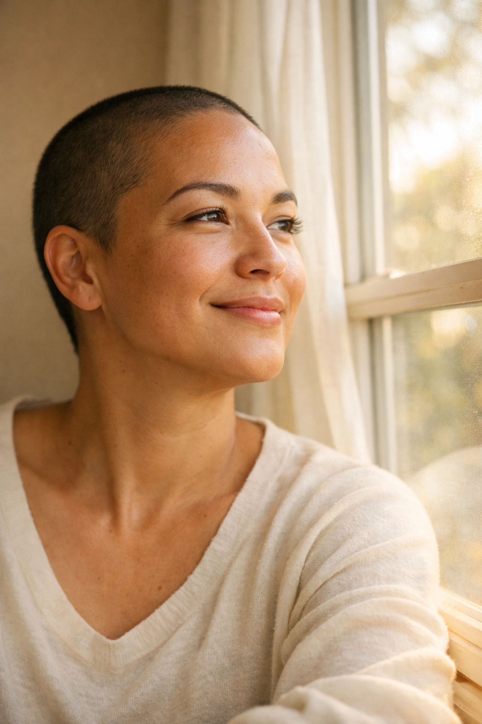 A woman with healthy, radiant skin showing progress after following a Morgellons recovery plan.