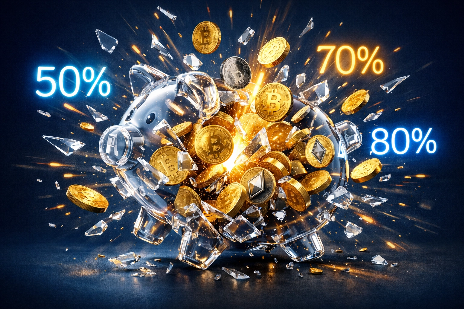 Merchant fee savings visualization with 50-80% cost reduction through crypto payments