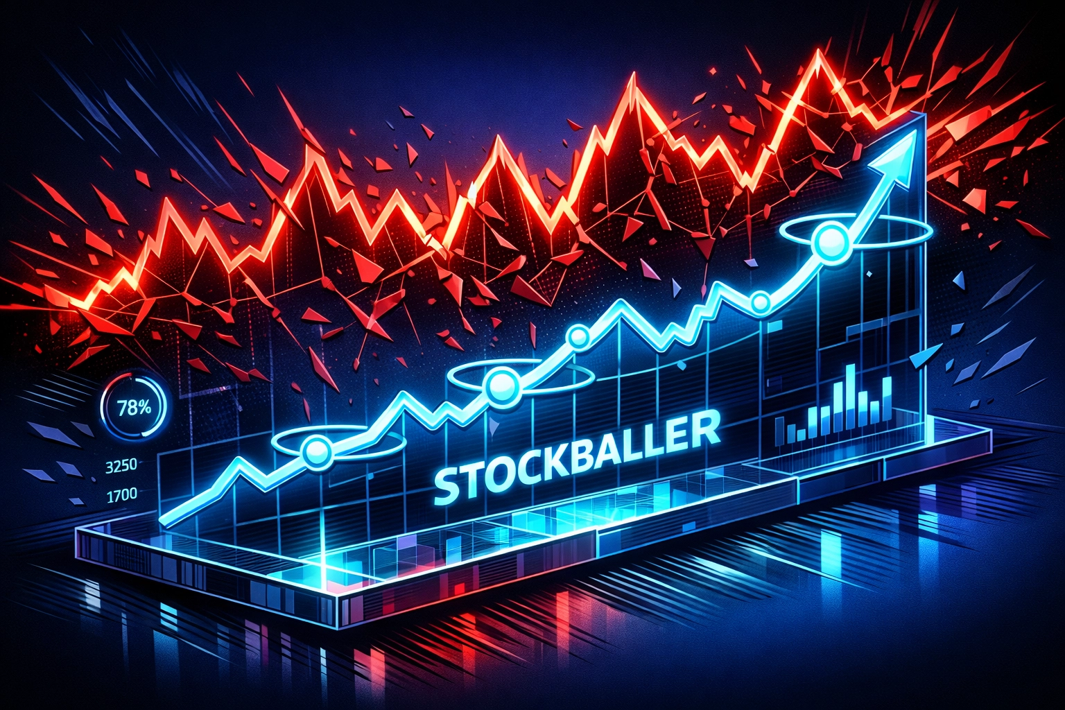 Performance graph illustrating stable athlete token returns versus volatile market fluctuations.