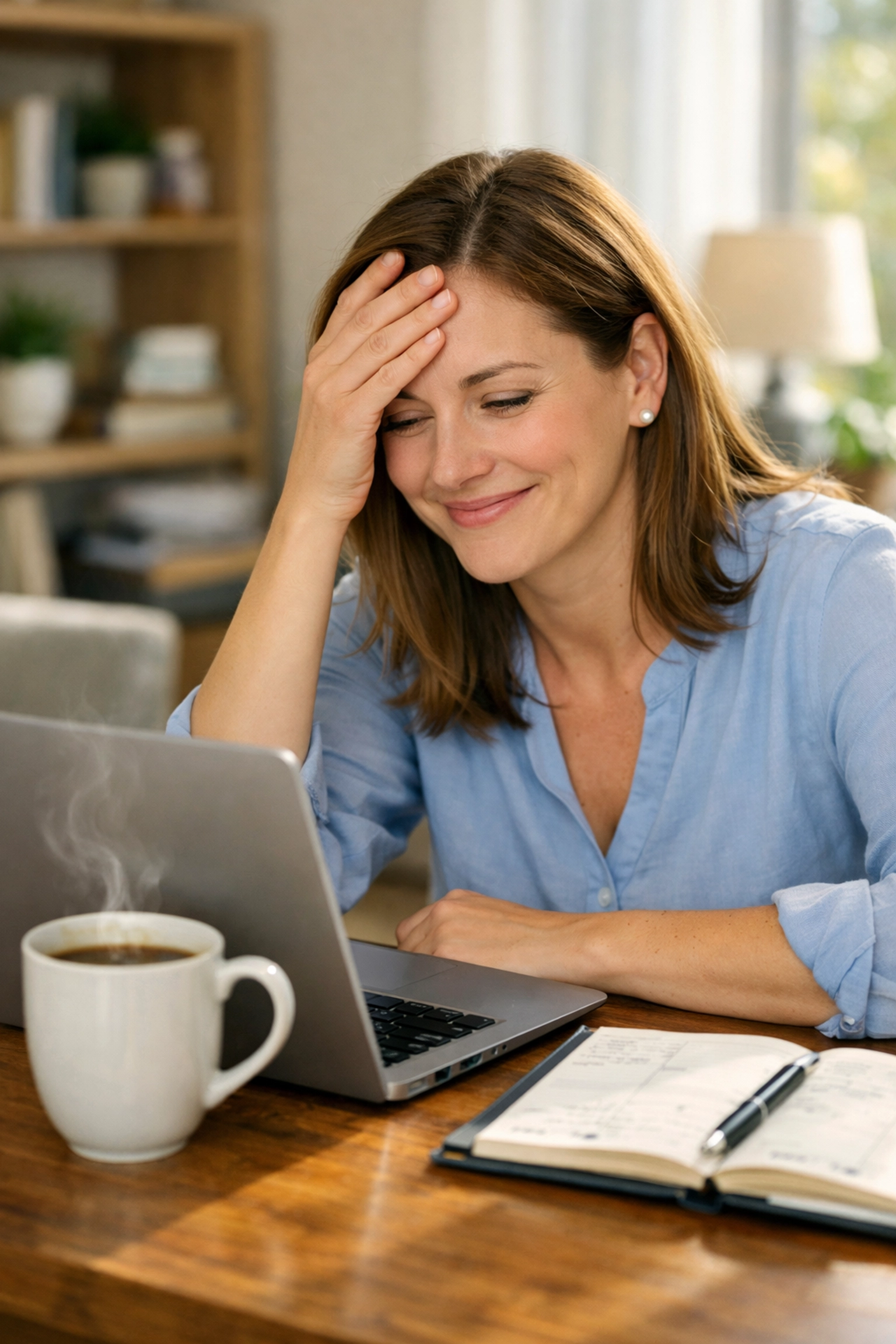 Small business bookkeeper reacting to an unbalanced trial balance during financial data entry.