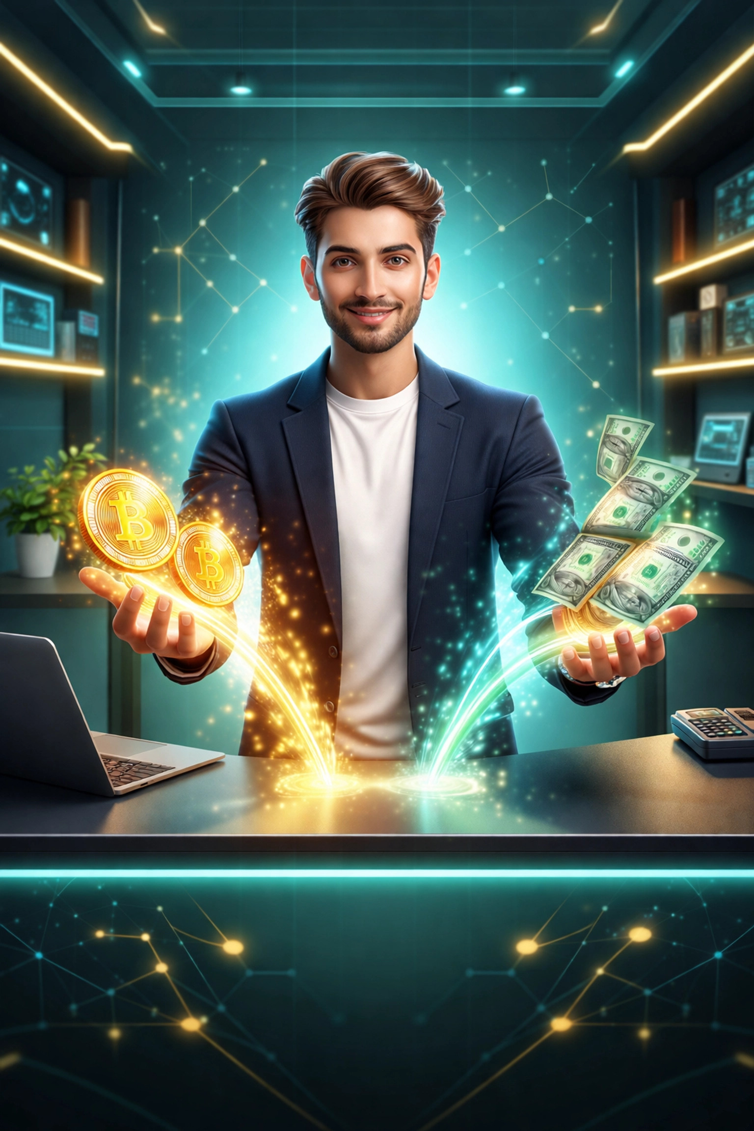 Small business owner receives direct crypto payments, highlighting fee savings and merchant financial freedom with Larecoin.