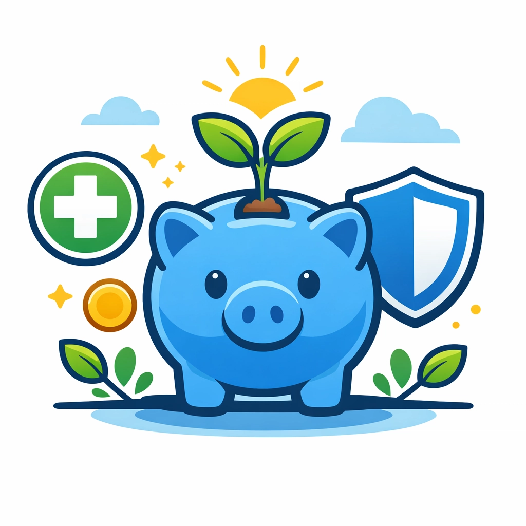 A piggy bank with a growing plant representing HSA and retirement tax planning strategies for 2026.