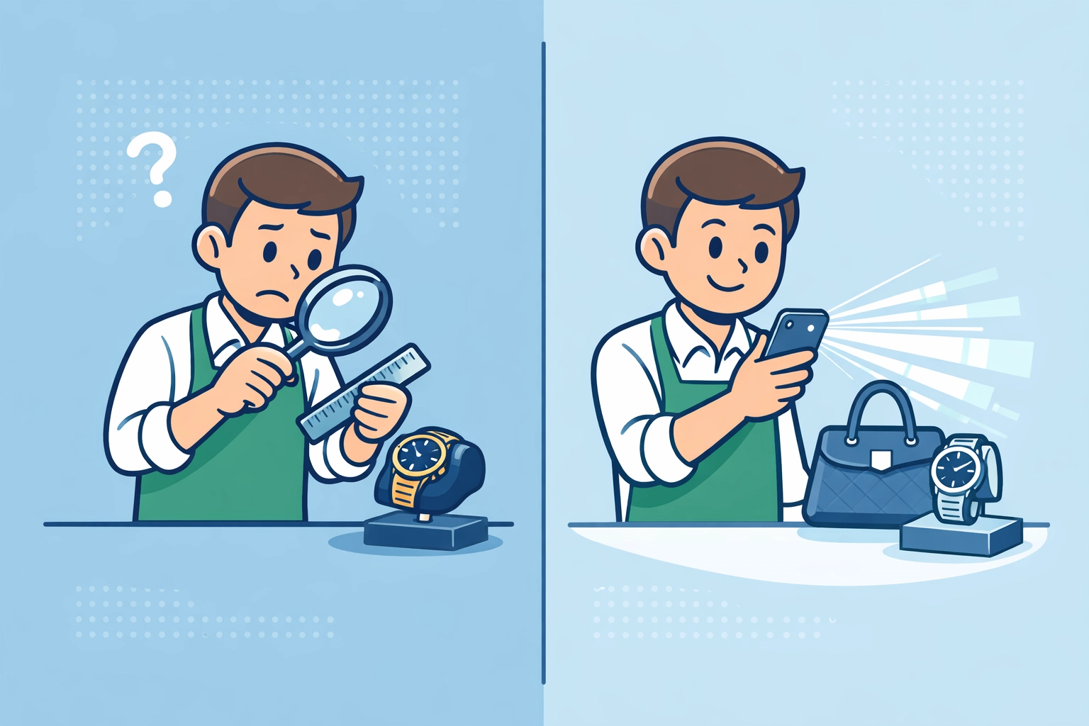 Outdated luxury authentication methods versus modern smartphone technology for detecting counterfeits