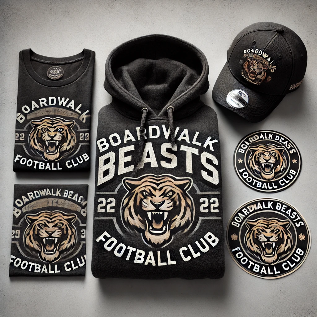 Boardwalk Beasts Football Club Branded Apparel and Merchandise