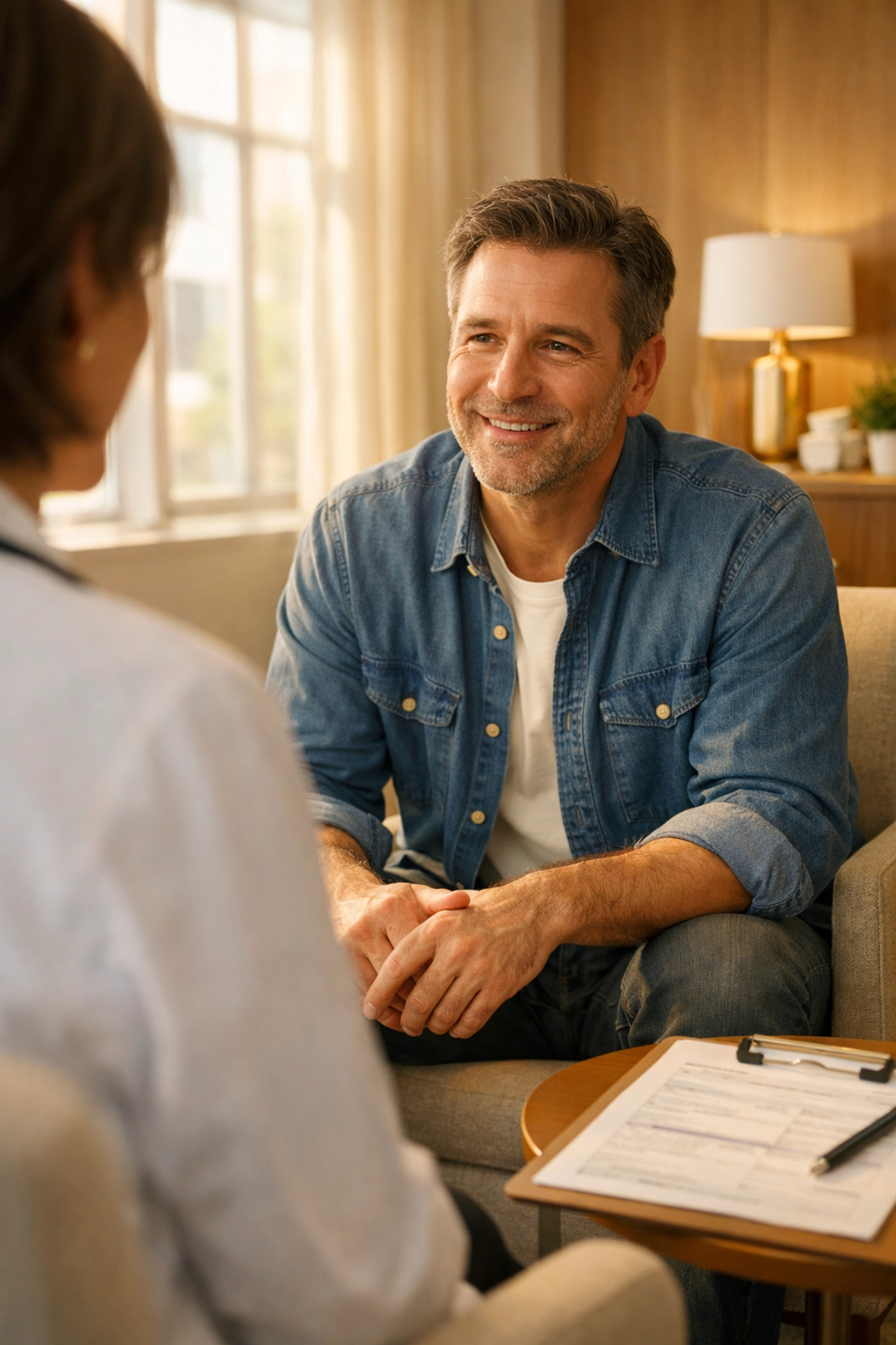 Man consulting with healthcare provider about erectile dysfunction and cardiovascular health