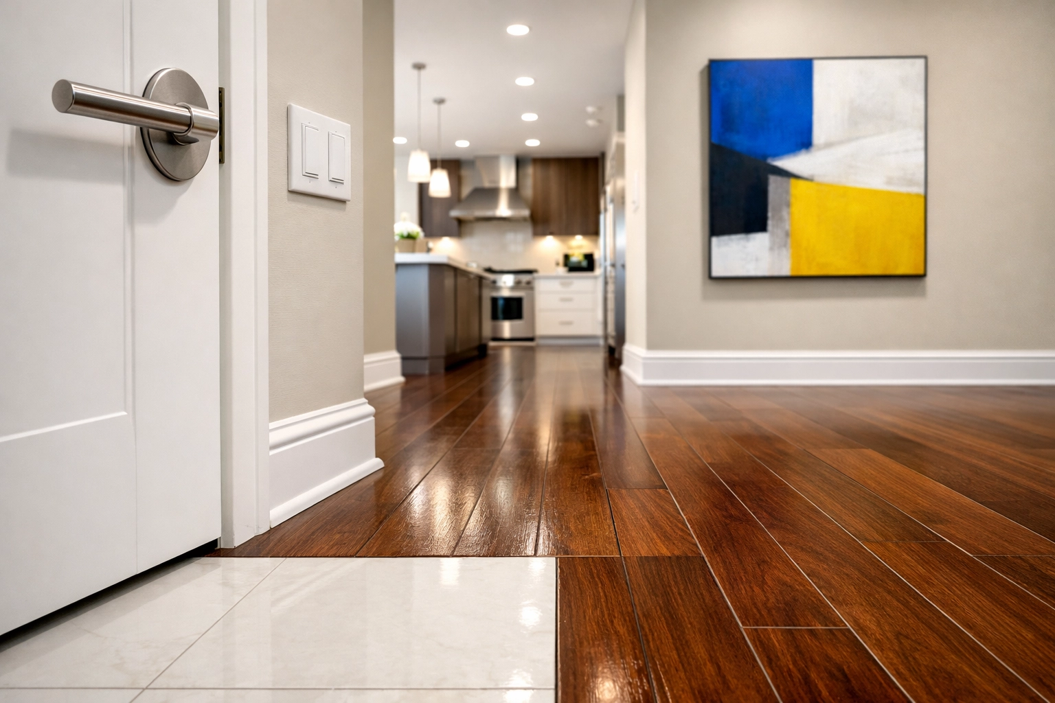 Polished luxury home hallway highlighting detailed move-in/move-out cleaning Lowell results.