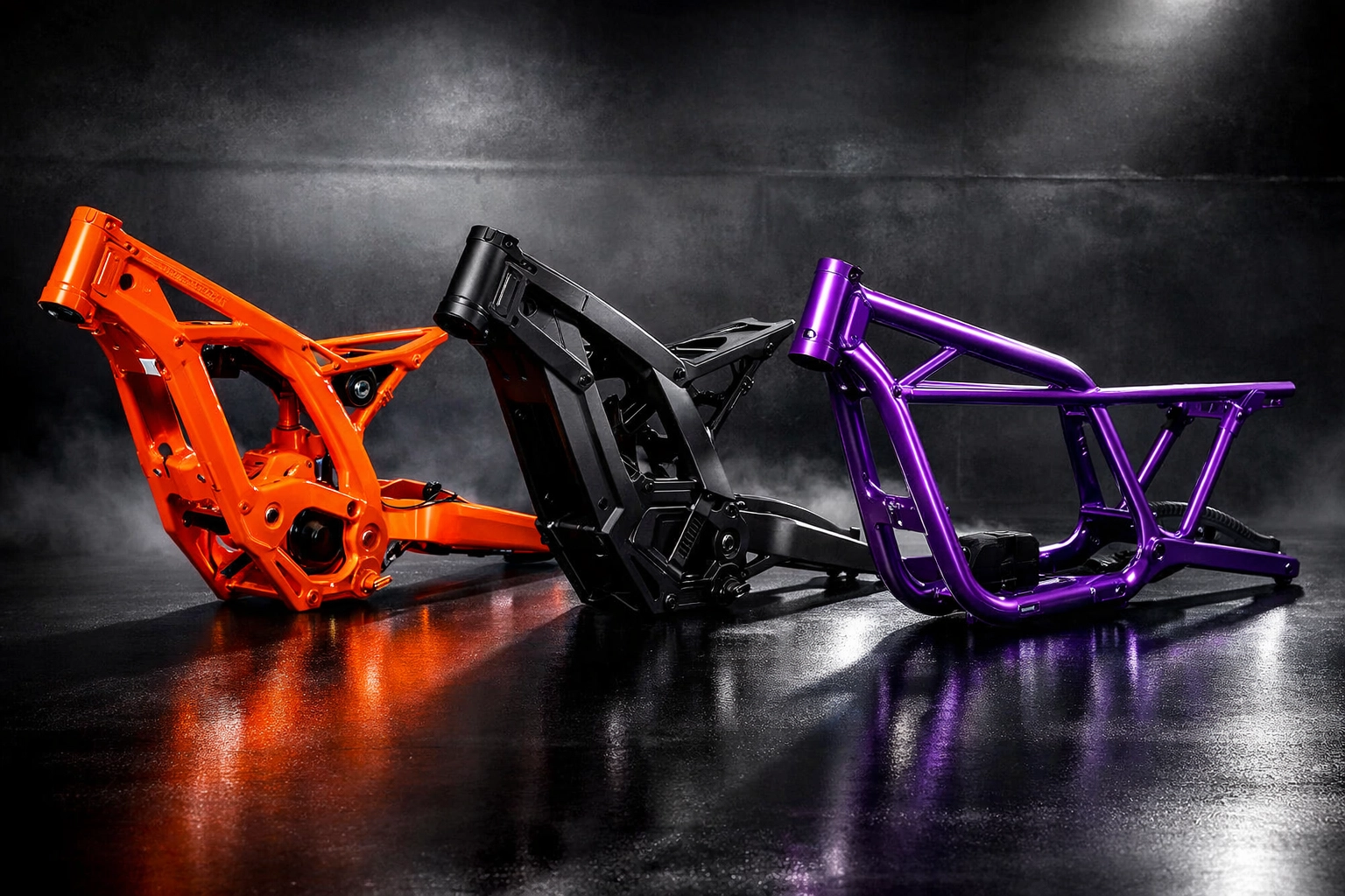 Sur-Ron, Talaria, and Super73 e-bike frames powder coated in custom colors