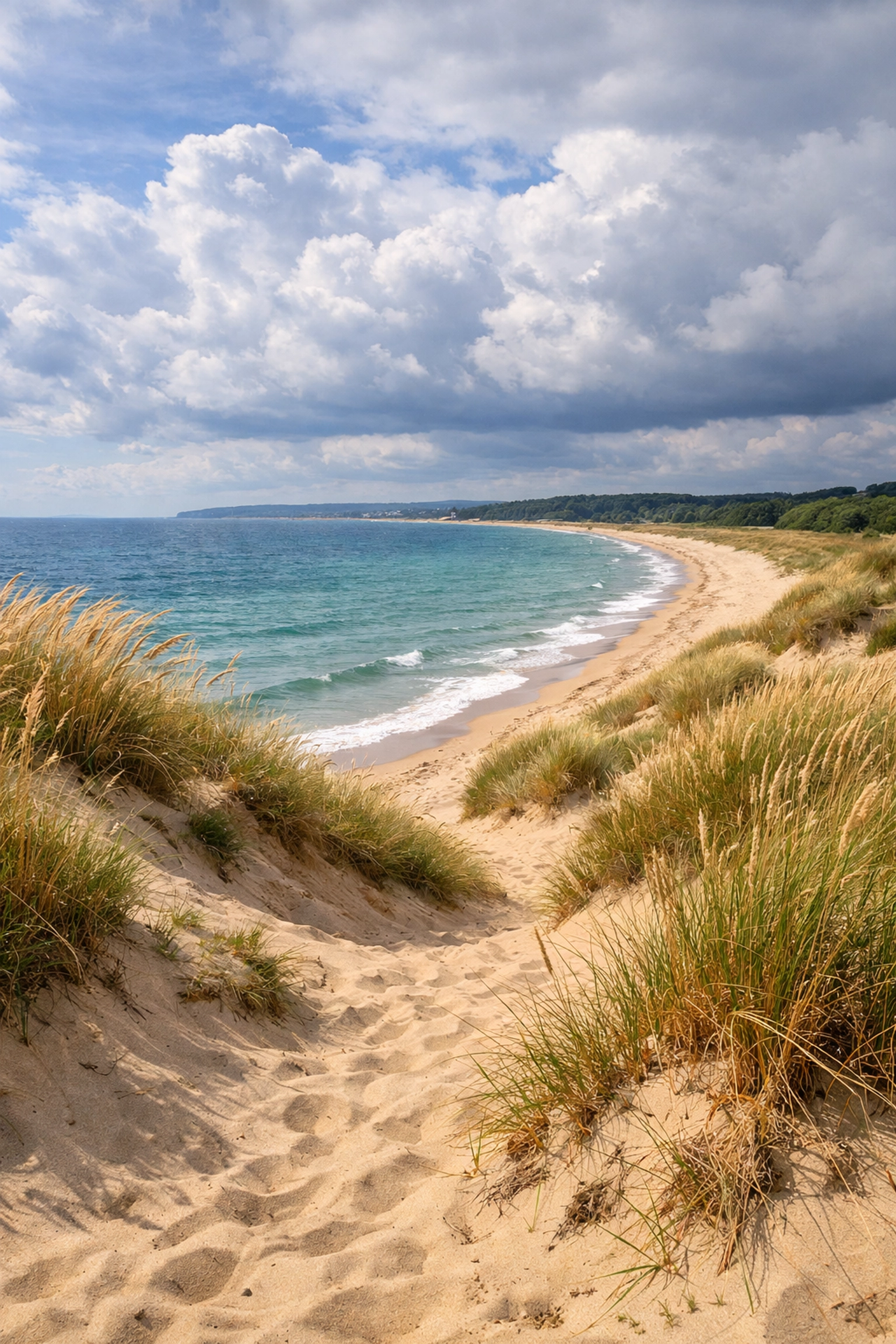Sand dunes at Studland Beach naturist section, Dorset coastline