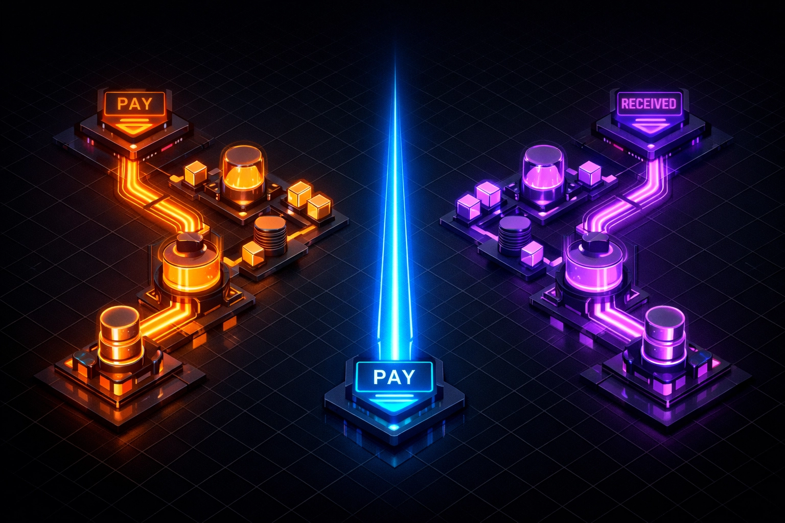 Direct payment flow versus intermediary payment processors showing Larecoin's streamlined transaction path