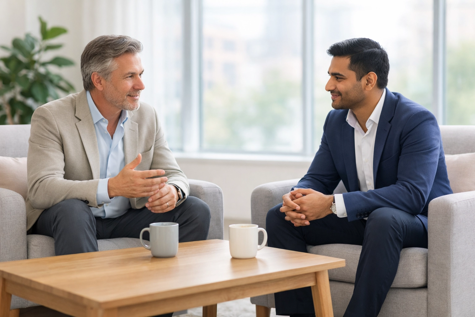 Business partners meeting in a modern office to discuss professional tax partnerships and owner rewards.