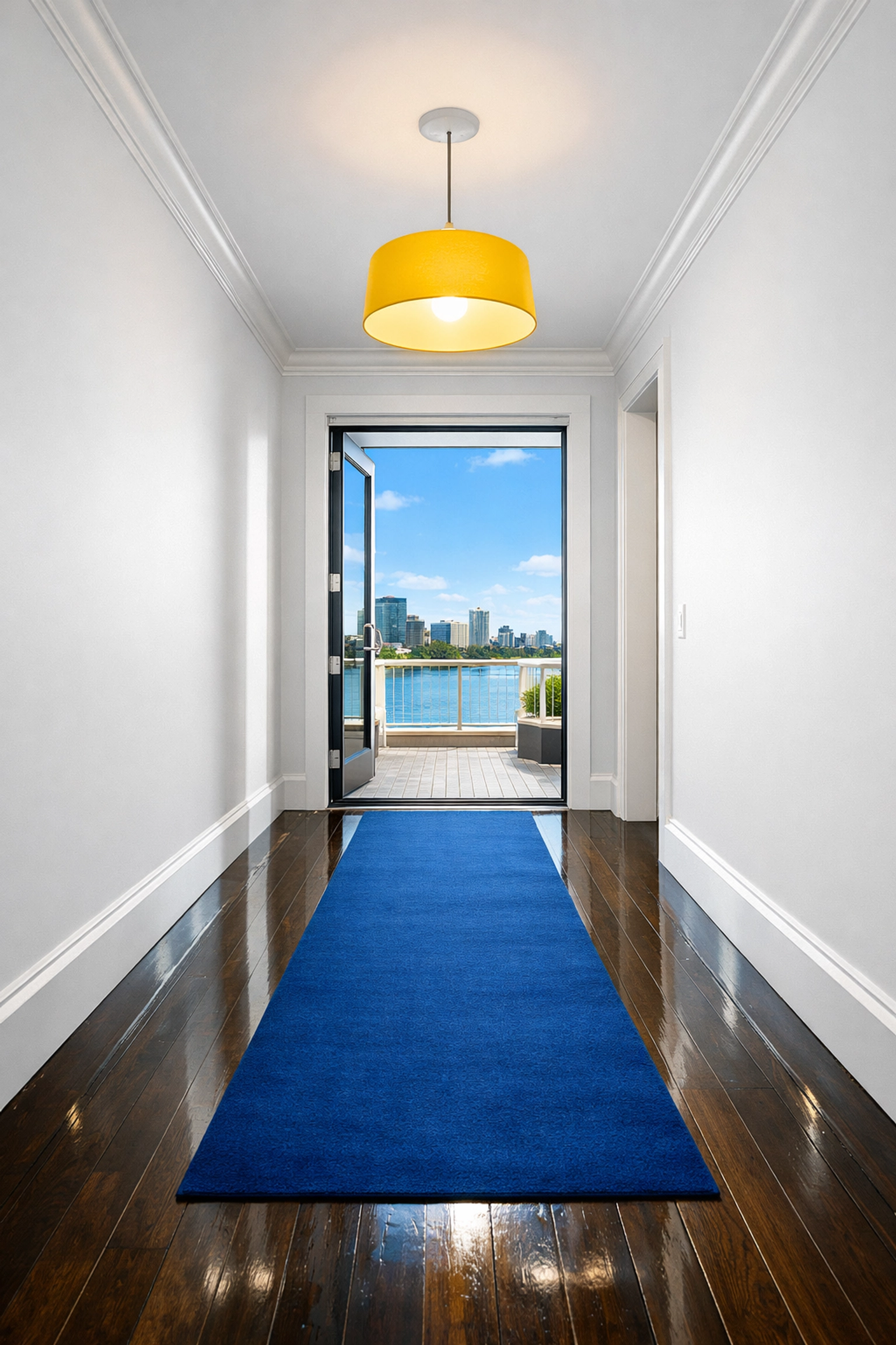 Immaculate East Cambridge apartment hallway with clean floors after a professional move-out cleaning.