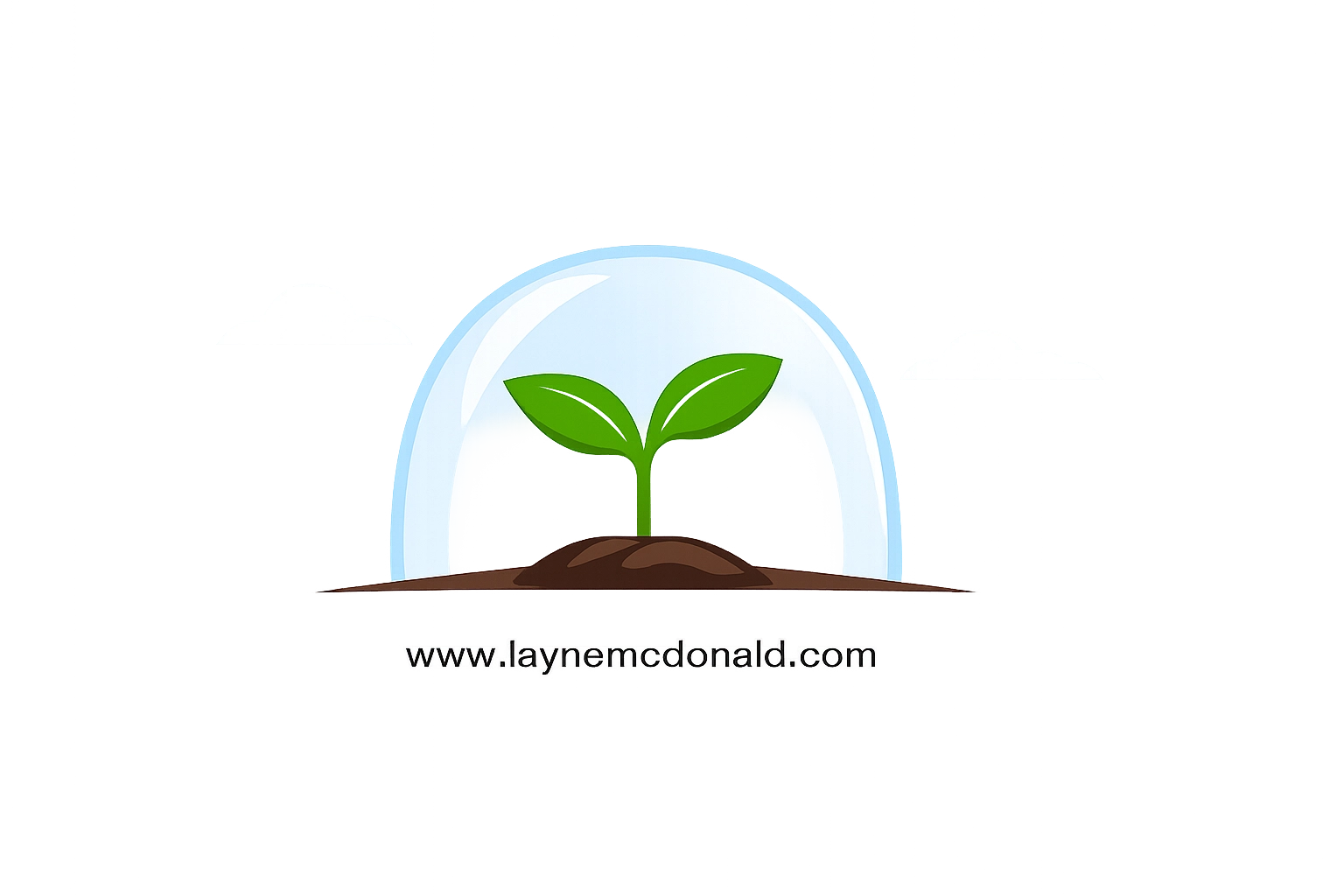 A young plant growing under a protective dome symbolizing a safe digital environment for child development.