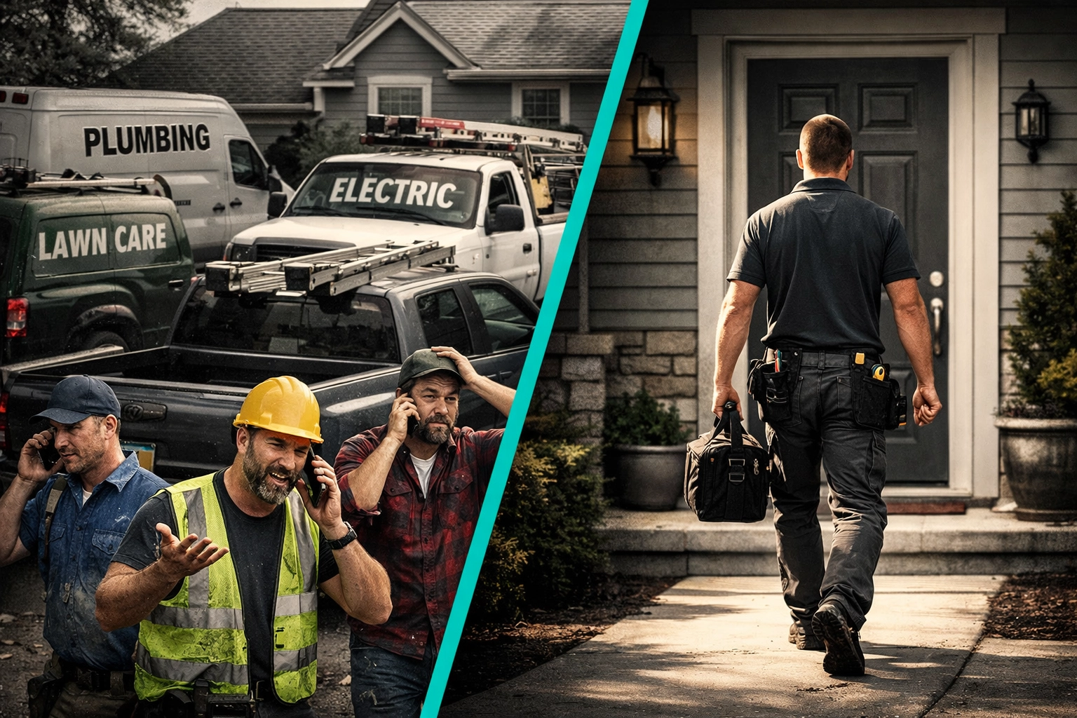 Multiple contractors competing for same homeowner lead versus single contractor approach