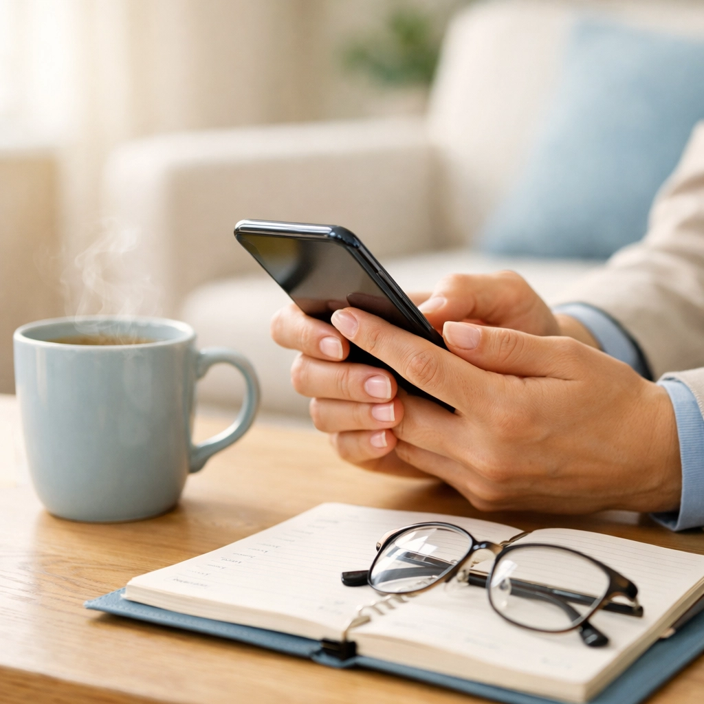 Person applying for a 1,000 dollar bad credit loan in Canada using a smartphone at home.