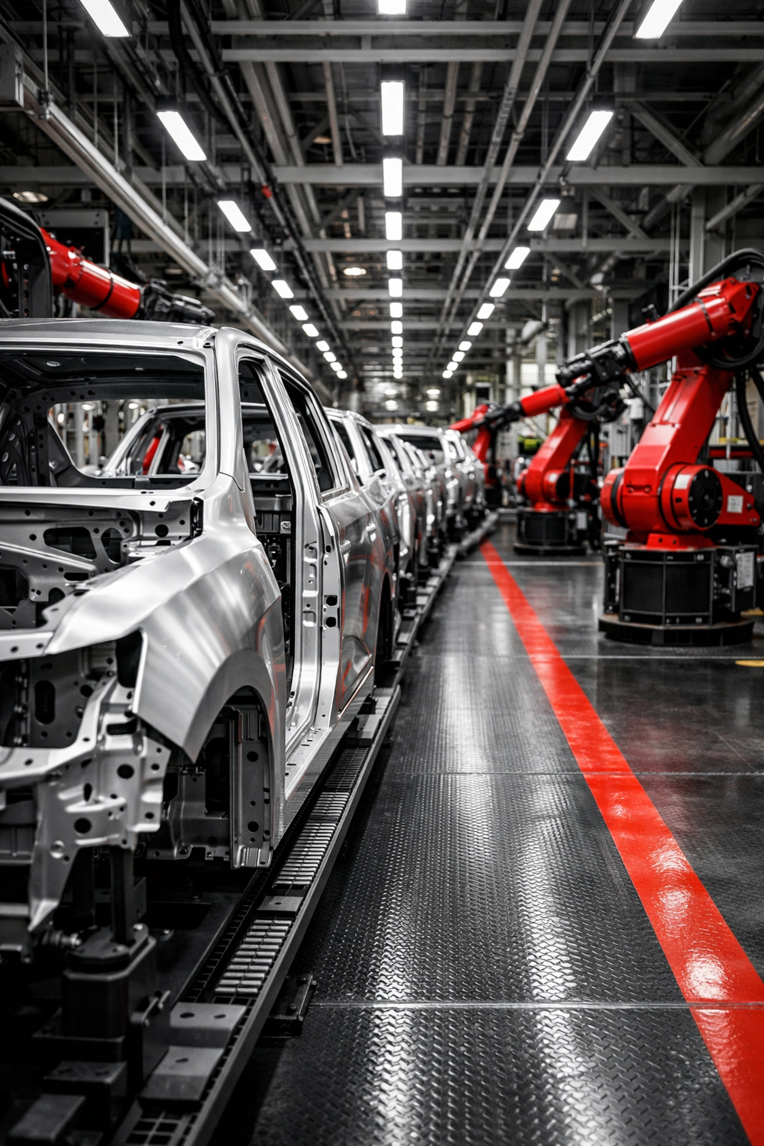 Modern automotive assembly line in Ontario, representing Canada's goal for increased vehicle production.