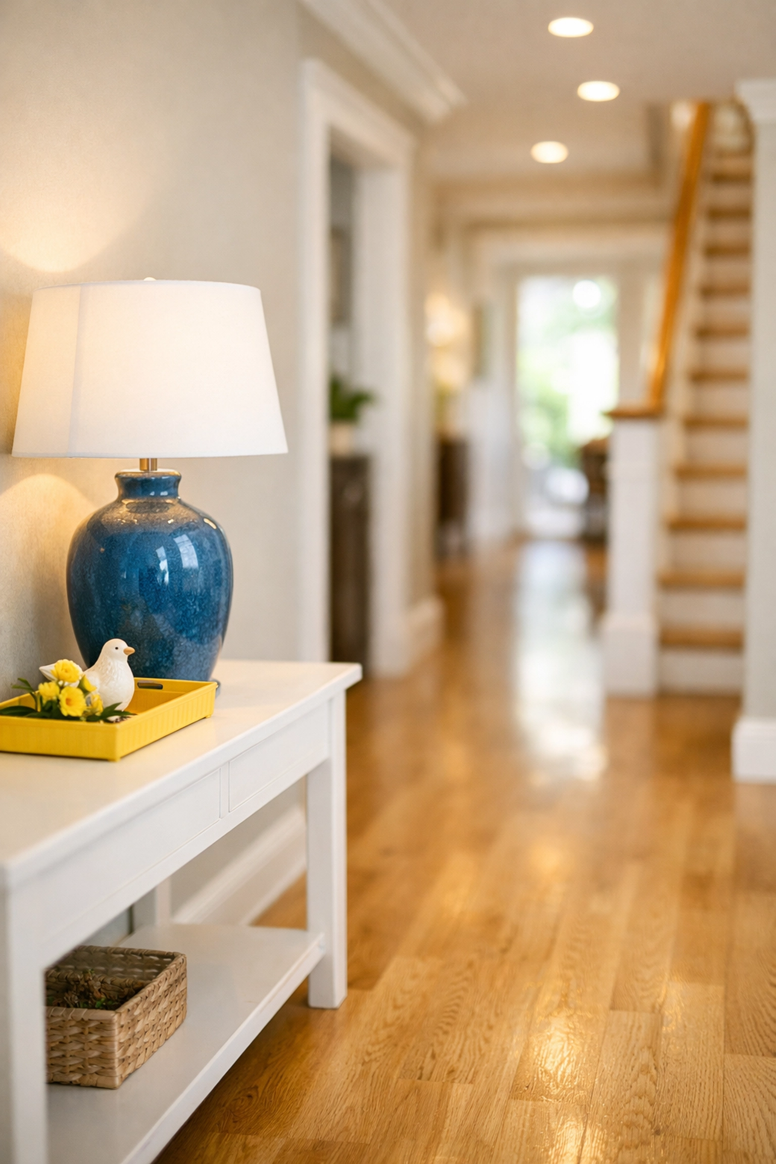 Impeccably clean luxury home entryway in Maynard maintained by weekly house cleaning professionals.