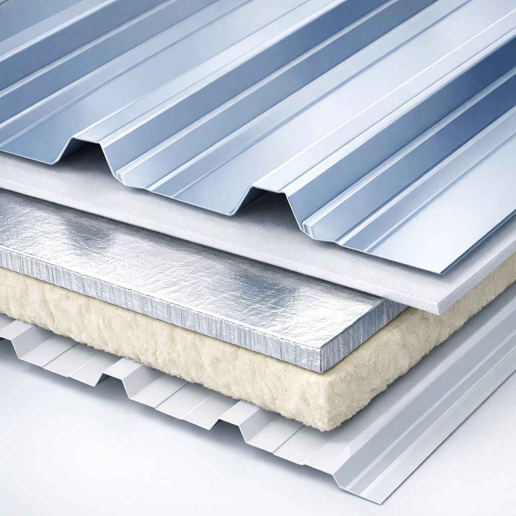High-quality metal roofing profiles and insulation layers for expert roof installation in Sydney.
