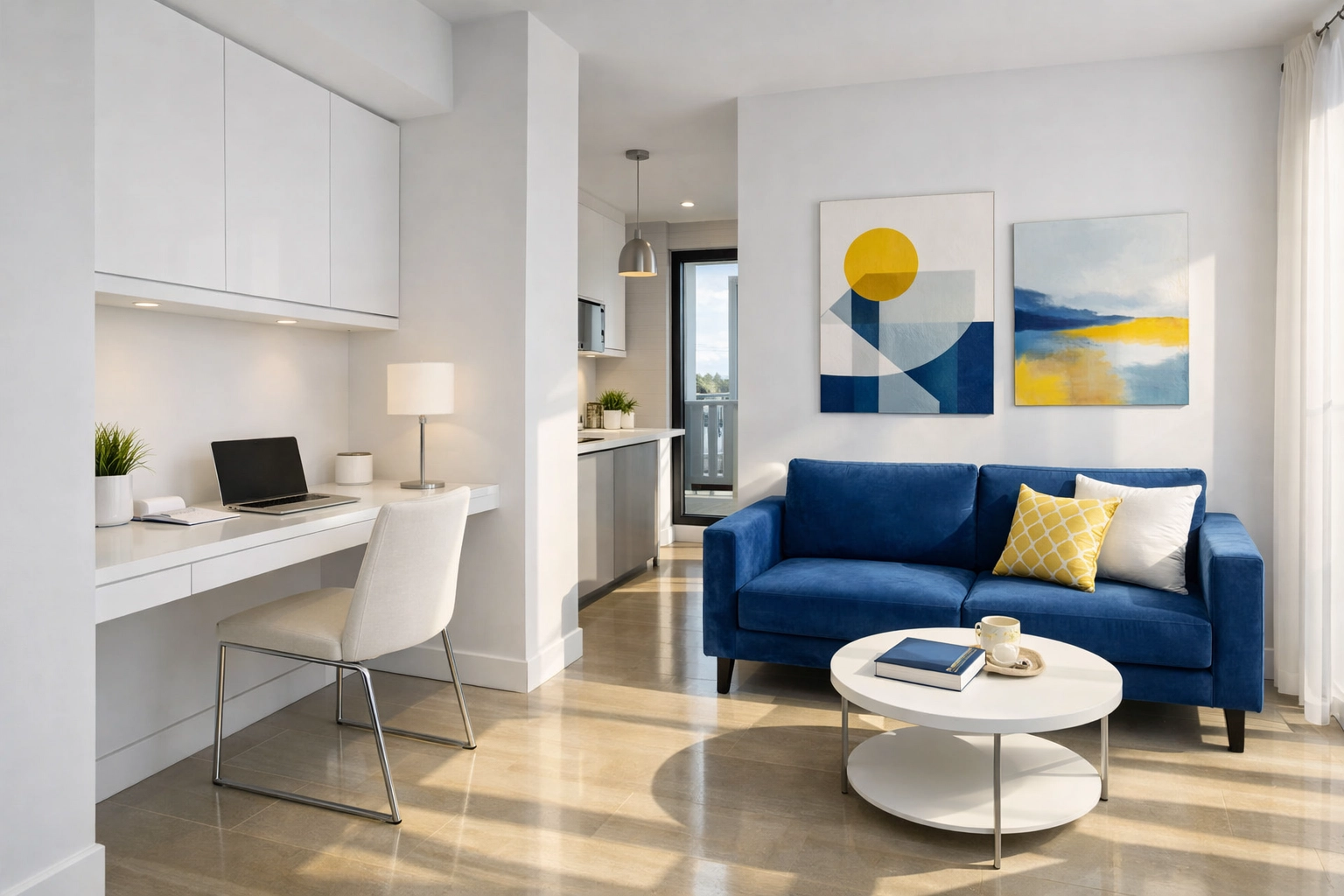 A clean, clutter-free luxury apartment interior maintained by apartment cleaning services in Leominster MA.