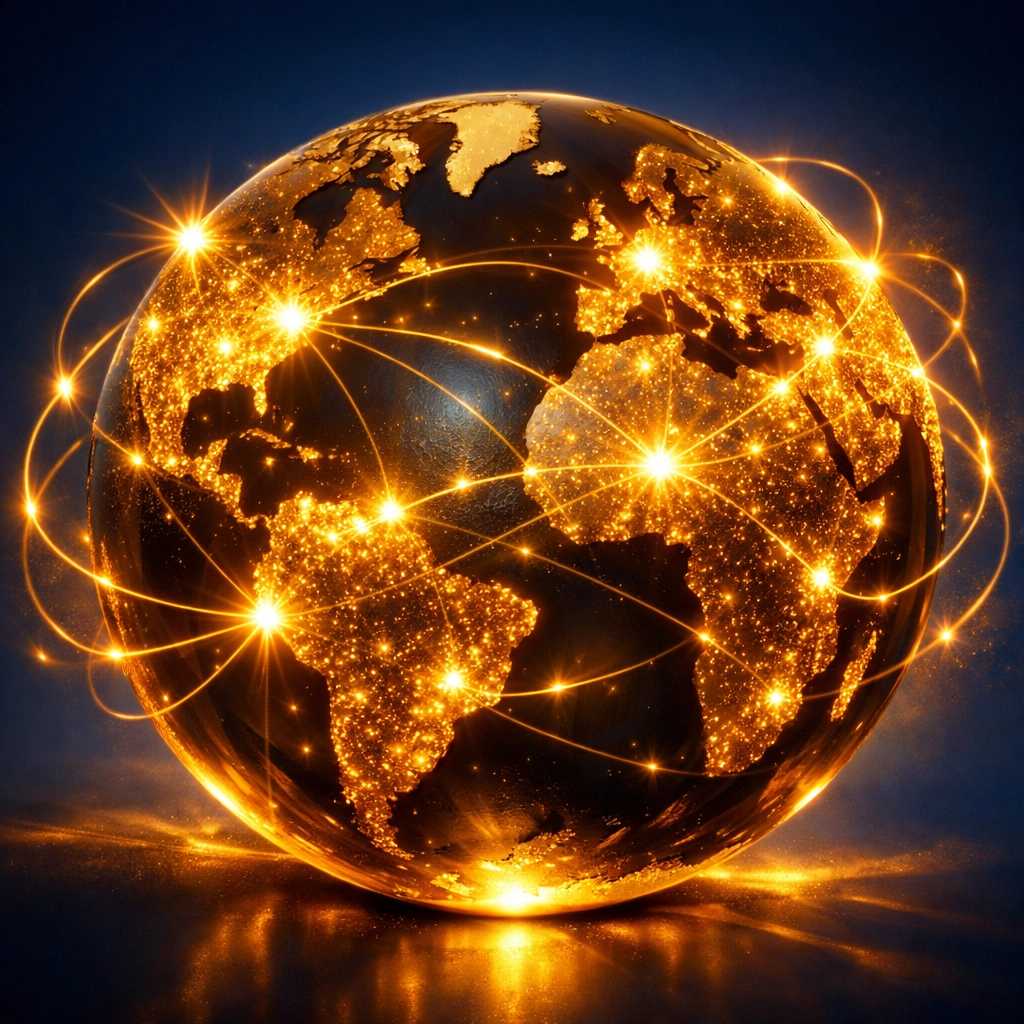 Illuminated globe showing global missionary movements spreading the Gospel to every nation by 2033