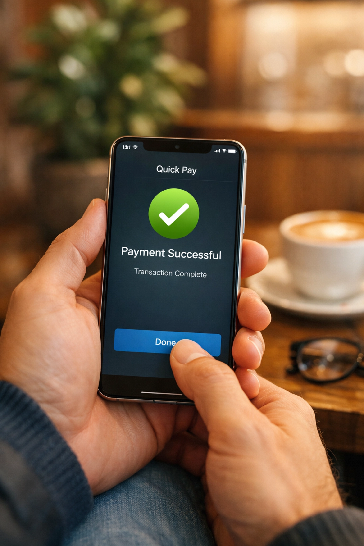 Hand holding a smartphone to complete a bad credit loan Canada application.